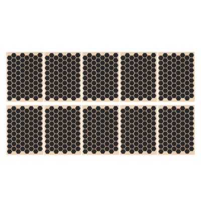 Hexagonal Grip Stickers, Textured, Ultra-Thin, Sweat-Absorbing, Non-Slip, Black, 10-Pack