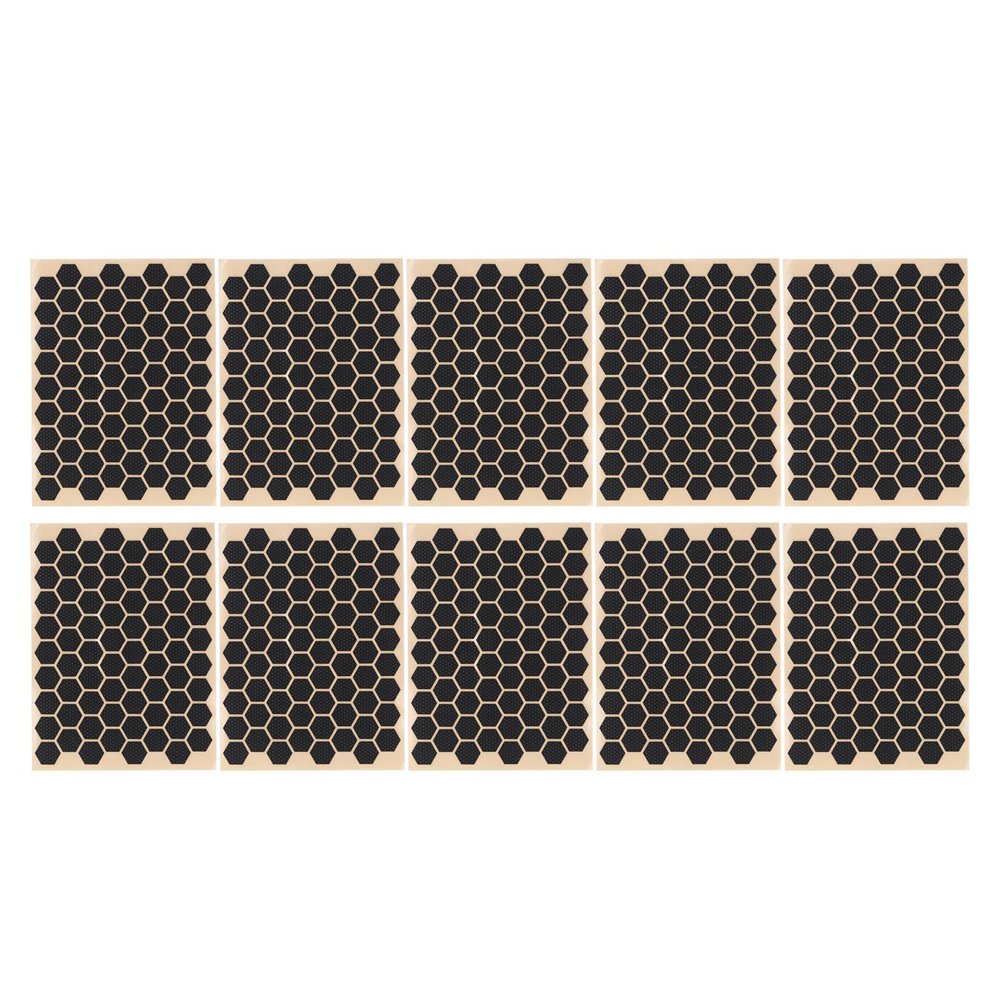 Hexagonal Grip Stickers, Textured, Ultra-Thin, Sweat-Absorbing, Non-Slip, Black, 10-Pack