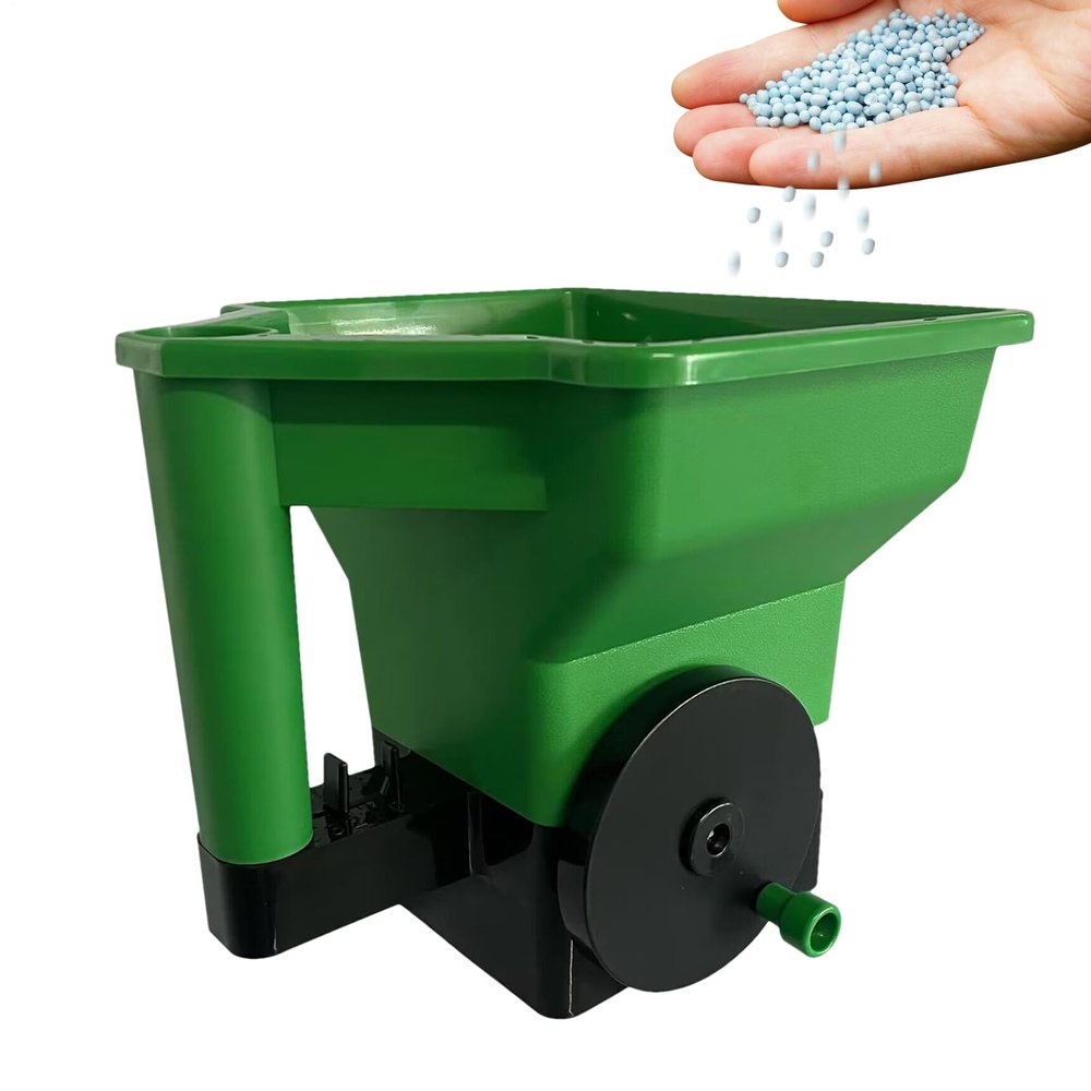 Compact Garden Hand Spreader for Fertilizer and Seed