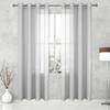 XUEXIAOH Semi-Sheer Curtain, 360 x 185 cm, Voile Polyester, Grommet Curtain for Bedroom Windows, Light Gray view 1