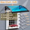 NacstarHome 27.6 in. Door Awning with Gutter, Blue Polycarbonate Panel and 23.6 in. Gray Brackets view 2