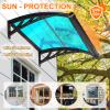 NacstarHome 27.6 in. Door Awning with Gutter, Blue Polycarbonate Panel and 23.6 in. Gray Brackets view 3