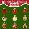 50 Mini Christmas Ornaments, 4 cm, Red and Gold view 3