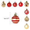 50 Mini Christmas Ornaments, 4 cm, Red and Gold view 4