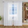 NINGBAI Sheer Polyester Curtains, 85 x 240 cm, White, 2 Panels view 2