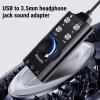 Yanmis External Stereo Sound Card, USB to 3.5 mm Audio Adapter with Volume Control and Voice Changer, for PC, Laptop, Desktop view 2