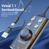 Yanmis External Stereo Sound Card, USB to 3.5 mm Audio Adapter with Volume Control and Voice Changer, for PC, Laptop, Desktop view 3