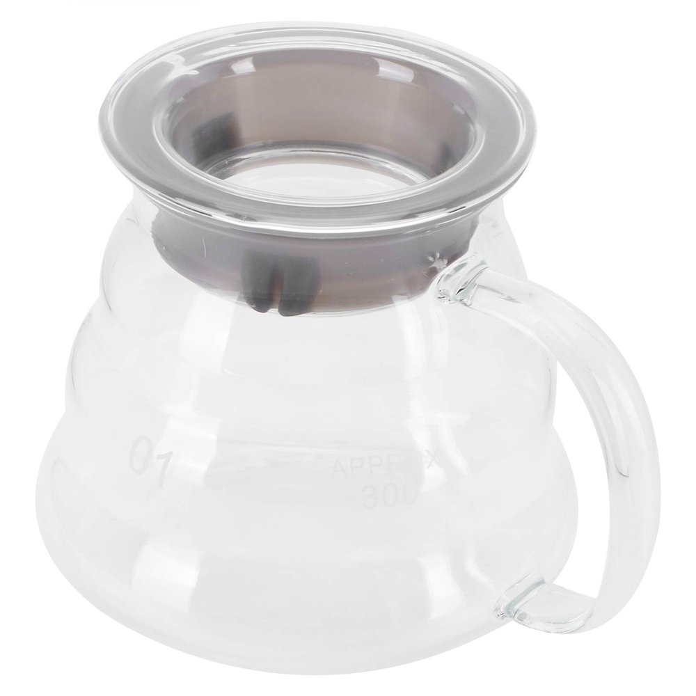 Nikou Glass Coffee Server, Professional Glass Coffee Carafe, Transparent Coffee Pot for Bar, Kitchen, Counter (300 ml)