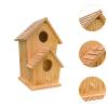 KiBcsLic Large Weatherproof Wooden Birdhouse for Cardinals and Families view 2