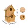 KiBcsLic Large Weatherproof Wooden Birdhouse for Cardinals and Families view 3