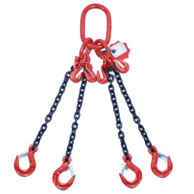 Alfa Logistik 4-Leg Chain Sling, 13 mm x 1 m, with Clevis Hooks and Shortening Hooks, Grade 8