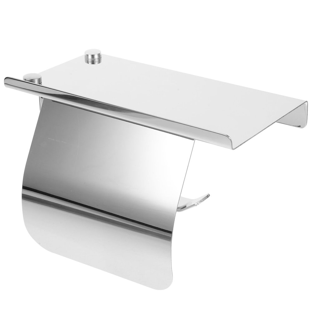 IWOWHERO Stainless Steel Toilet Paper Holder with Shelf and Cover