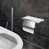 IWOWHERO Stainless Steel Toilet Paper Holder with Shelf and Cover view 4