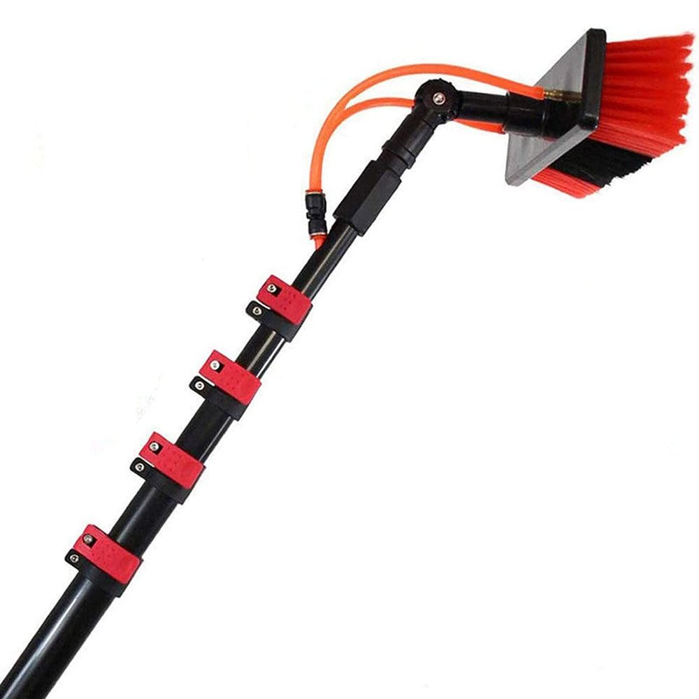 Extendable Water-Fed Brush for Solar Panels and Window Cleaning