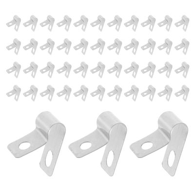 CIYODO 100-Pack Stainless Steel Wire Clamps, Insulated Cable and Hose Clips, Silver