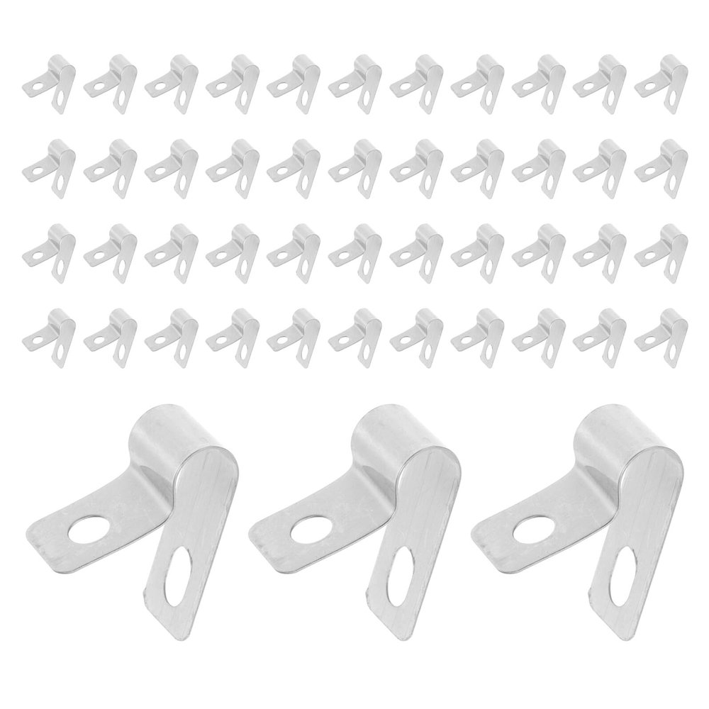 CIYODO 100-Pack Stainless Steel Wire Clamps, Insulated Cable and Hose Clips, Silver