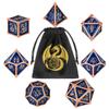 DND Blue Metal Dragon Dice Set, 7-Piece Polyhedral Dice view 1