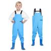 Children’s Waterproof Waders with Boots, Adjustable Straps, Non-Slip Rubber Boots (#01-07, 6–7 Years) view 1