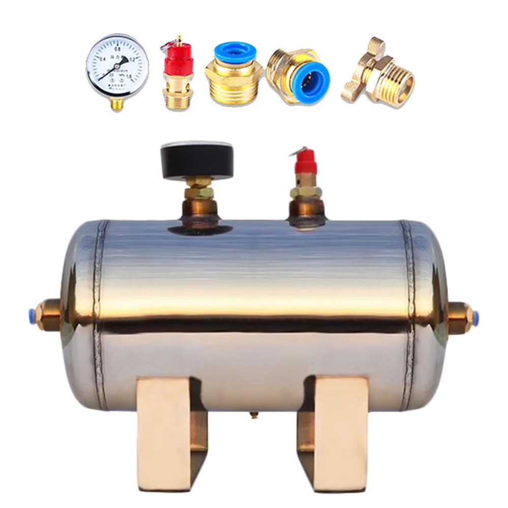 Generic 5 L Horizontal Stainless Steel High-Pressure Air Tank Kit
