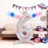 Tourima 32-Inch Transparent Iridescent Foil Balloon Number 6 with Crown view 3