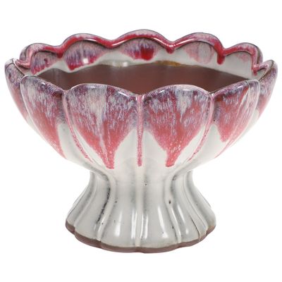 PLAFOPE Large Round Red Sand Planter in Retro Style for Succulents
