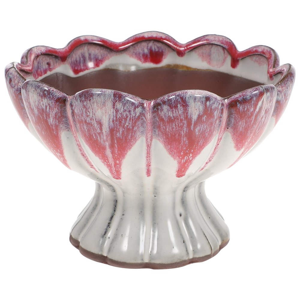 PLAFOPE Large Round Red Sand Planter in Retro Style for Succulents