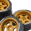TTETTZ 4-Piece RC Car Rubber Tires with Rims, Replacement Upgrade Parts view 2