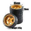 TTETTZ 4-Piece RC Car Rubber Tires with Rims, Replacement Upgrade Parts view 3