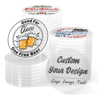 MANBATTLE 100 Custom Acrylic Poker Chips with Double-Sided Full-Color Printing