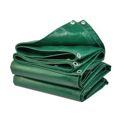 Waterproof Tarp 2.7 x 3.4 m, Tear-Resistant, Double-Sided Coated with Eyelets, Green