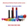 10 ISO7380 Aluminum Button Head Socket Screws, M4 x 8, Light Blue view 2