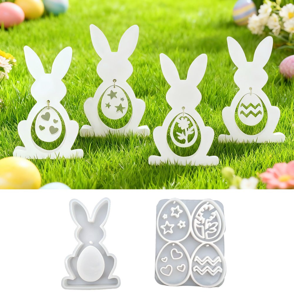 Easter Bunny and Egg Silicone Molds for DIY Crafts