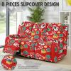 Kxyudcn Recliner Cover, Christmas Red Penguin, Thick, with Side Pocket, Dustproof Furniture Protection view 3