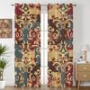 Havenix Retro Baroque Blackout Curtains, Red Blue Beige Ornament Design, 300 cm High, 2-Piece Set with Eyelets view 1