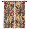 Havenix Retro Baroque Blackout Curtains, Red Blue Beige Ornament Design, 300 cm High, 2-Piece Set with Eyelets view 2