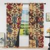 Havenix Retro Baroque Blackout Curtains, Red Blue Beige Ornament Design, 300 cm High, 2-Piece Set with Eyelets view 3
