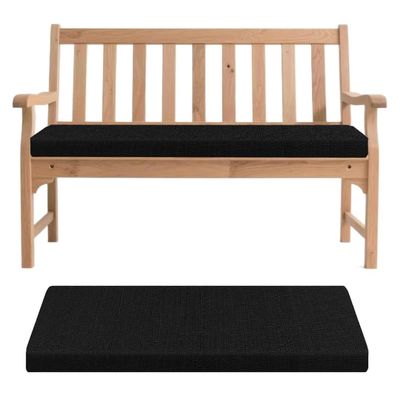 Washable Indoor/Outdoor Bench Cushion, Black, 110 x 30 x 5 cm