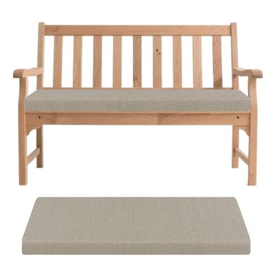 Bench Cushion, Washable Indoor & Outdoor Bench Pad, Light Gray, 200 x 30 x 5 cm