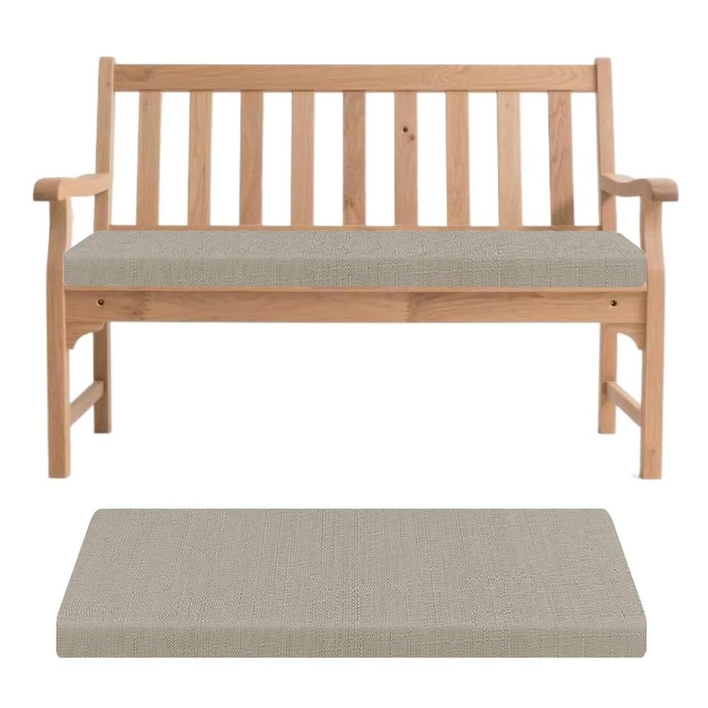 Bench Cushion, Washable Indoor & Outdoor Bench Pad, Light Gray, 200 x 30 x 5 cm