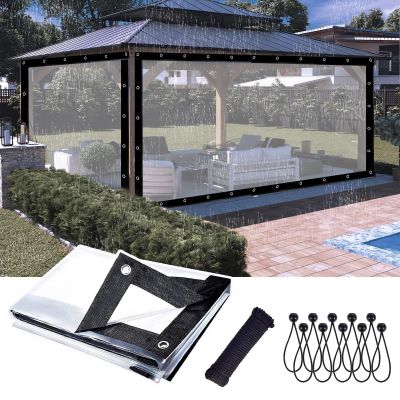 Durable Transparent PVC Tarp, 0.18 mm, Waterproof, 4.7 x 7.6 m