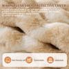 Soft Plush Faux Rabbit-Fur Sofa Cover, Non-Slip, Cyan, 70 × 180 cm view 2