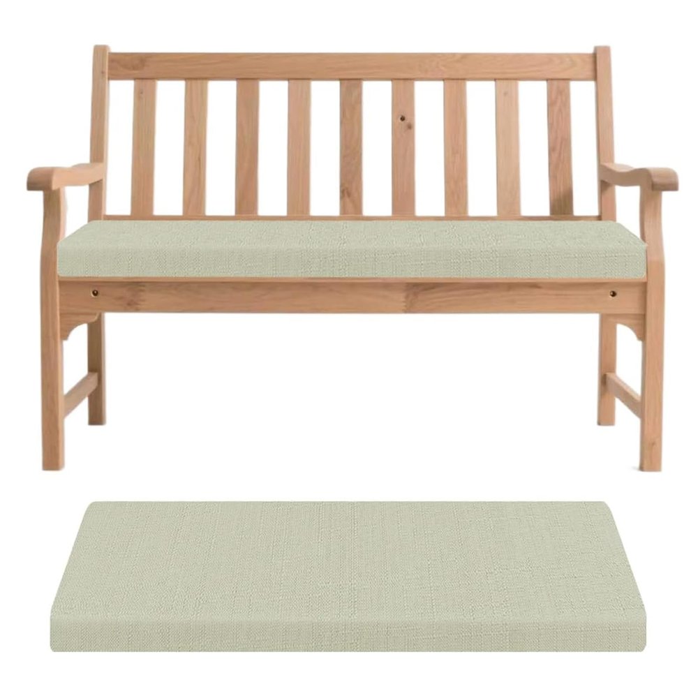 Bench Cushion 160 x 35 x 5 cm, Removable, Non-Slip, Off White
