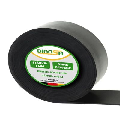 Diansa Solid Hard Rubber Strip, 5,000 x 200 mm, 1 mm Thick