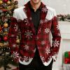 Duohropke Men's Corduroy Christmas Blazer Costume view 3