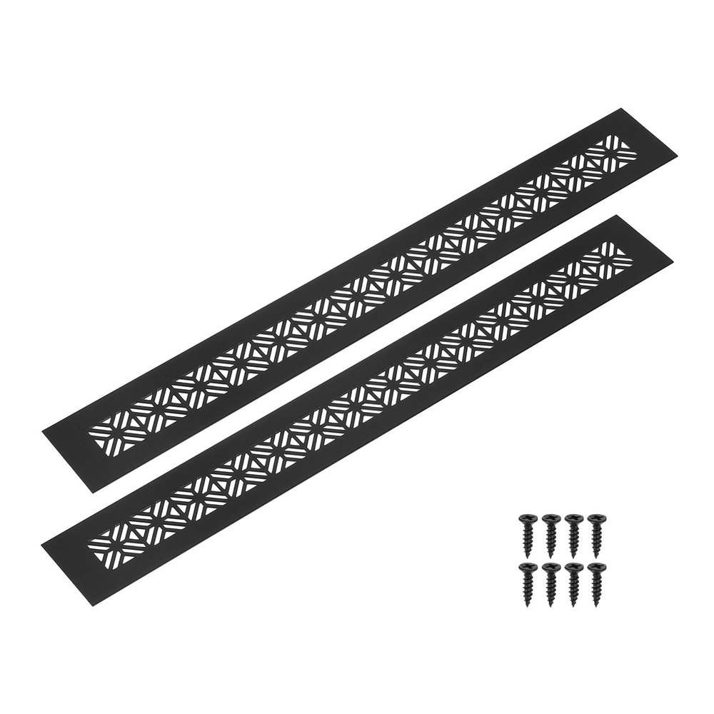 QUARKZMAN 2-Pack Aluminum Door Ventilation Grilles, 400 x 50 mm