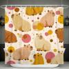 Watercolor Capybara Shower Curtain 180 x 180 cm view 2