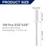 QUARKZMAN 100-Piece 5/32" x 3/8" Aluminum Blind Rivets, Countersunk Head view 2