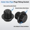 QUARKZMAN 6-Piece M16x1.5 Water Pipe Blind Plugs with Sealing Tape, Carbon Steel Hex Fittings, 21 x 16 mm, Silver view 3