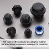 QUARKZMAN 6-Piece M16x1.5 Water Pipe Blind Plugs with Sealing Tape, Carbon Steel Hex Fittings, 21 x 16 mm, Silver view 4