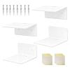 Quorvex Transparent Acrylic Wall Shelves, 4-Pack, 10 cm view 1
